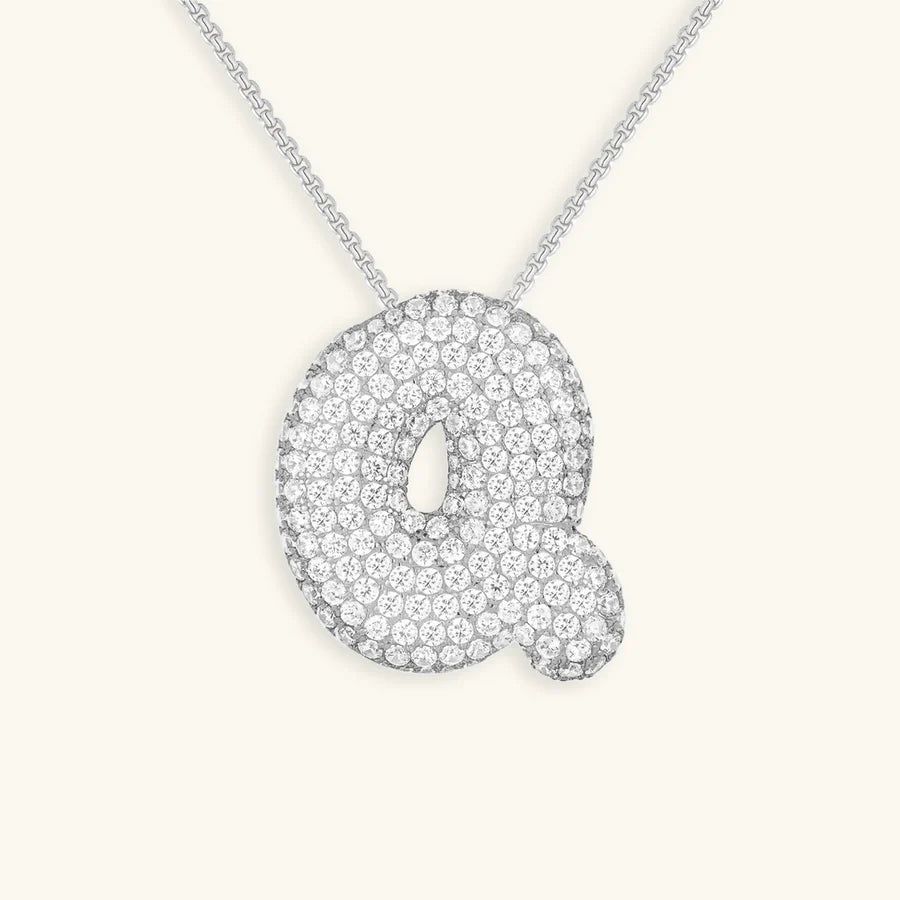 BUBBLE INITIAL DIAMOND NECKLACE