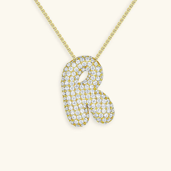 BUBBLE INITIAL DIAMOND NECKLACE