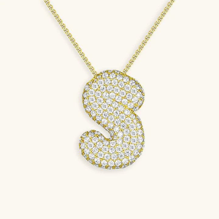 BUBBLE INITIAL DIAMOND NECKLACE