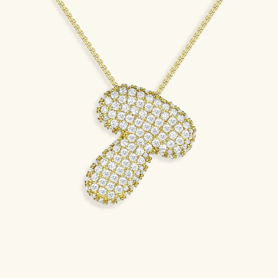 BUBBLE INITIAL DIAMOND NECKLACE