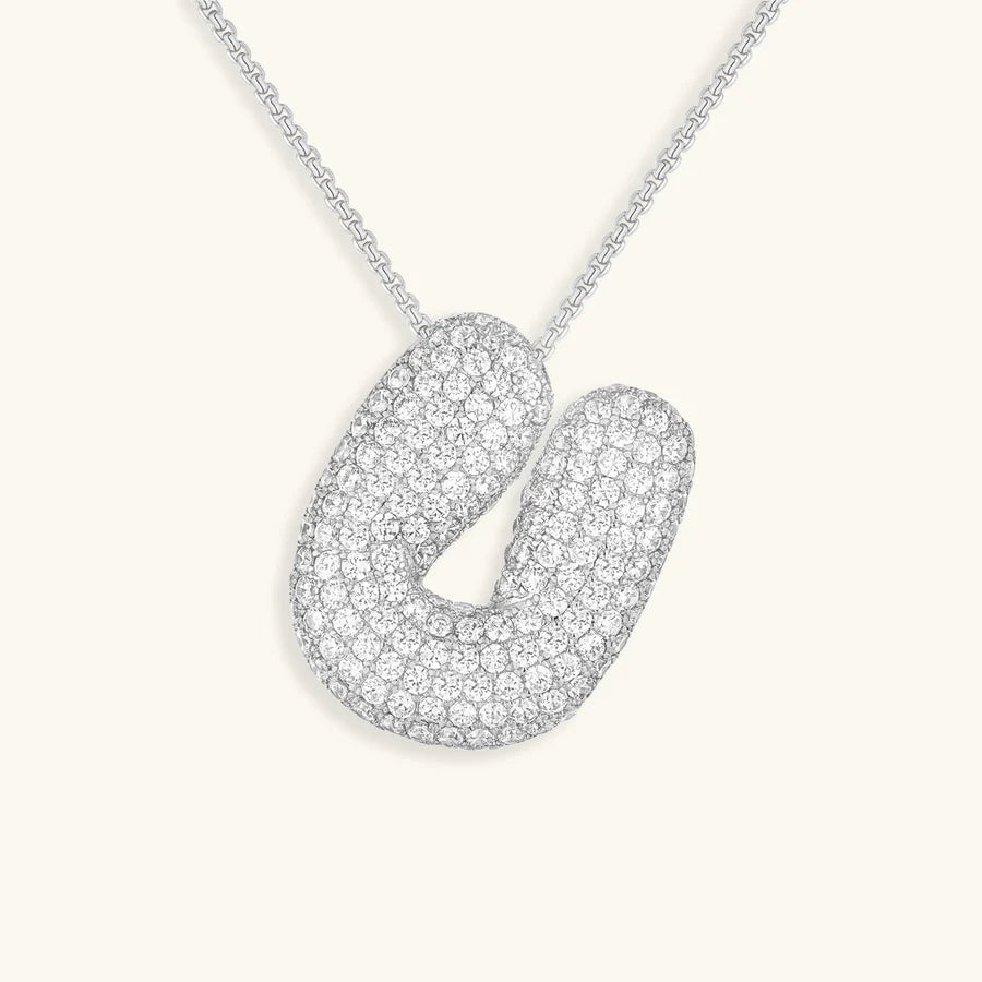 BUBBLE INITIAL DIAMOND NECKLACE