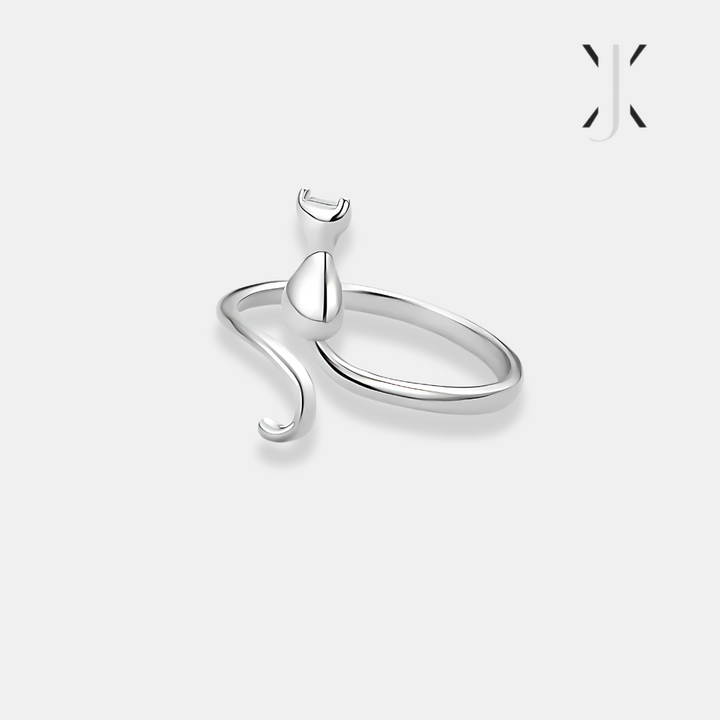 Midnight Cat Silver Ring
