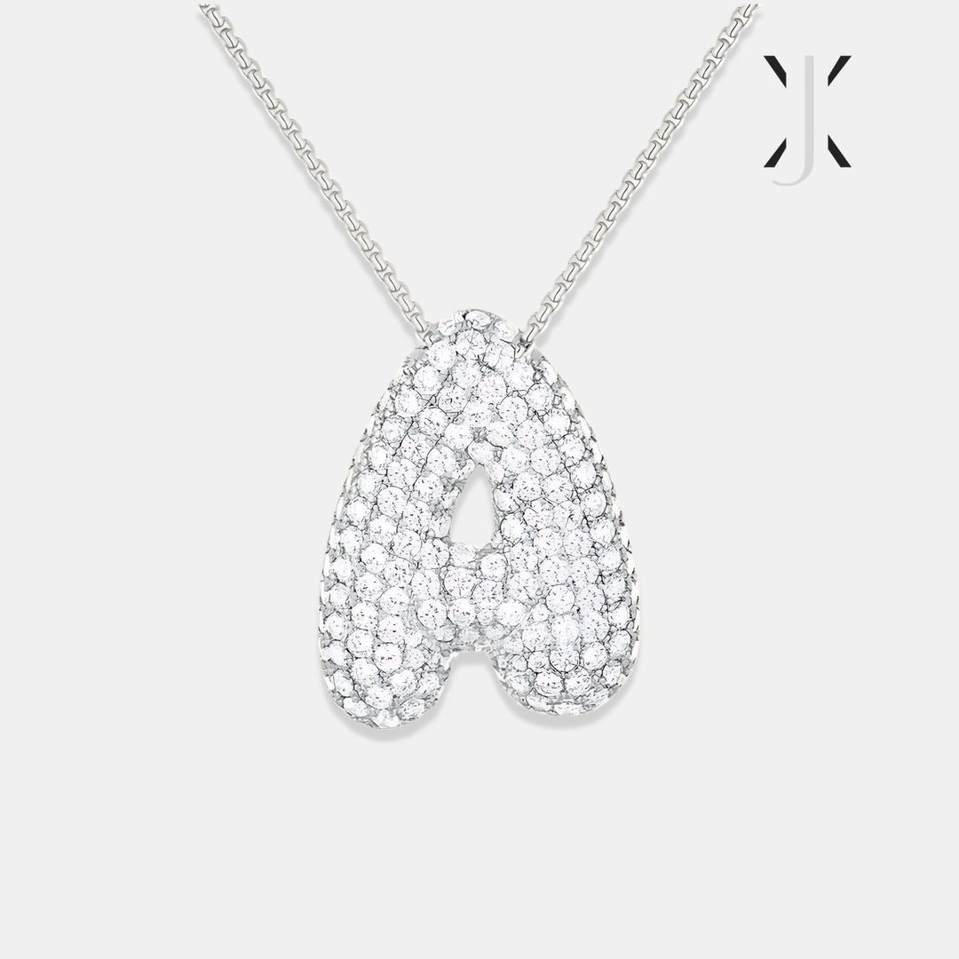 BUBBLE INITIAL DIAMOND NECKLACE