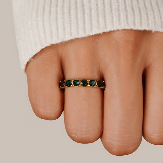 Emerald Beauty 18K Crystal Ring