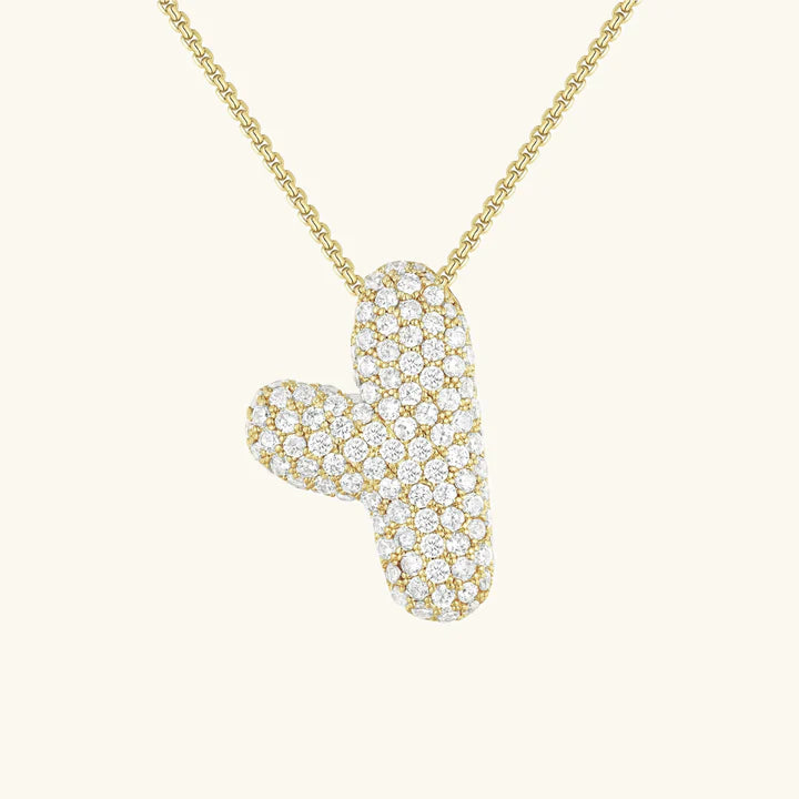 BUBBLE INITIAL DIAMOND NECKLACE