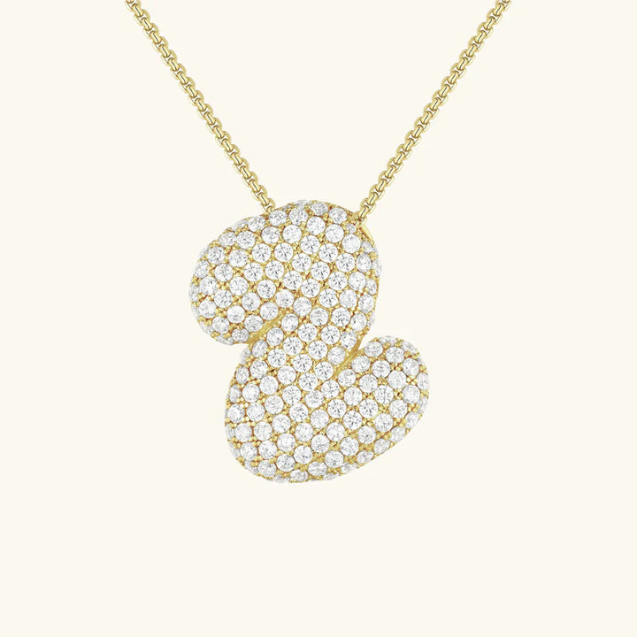 BUBBLE INITIAL DIAMOND NECKLACE