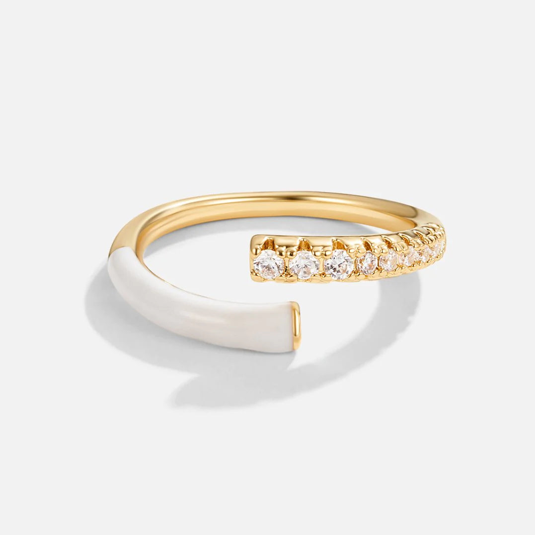 Arya Gold & White Shell Wrap Ring