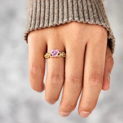 Granddaughter Heart & Link Ring