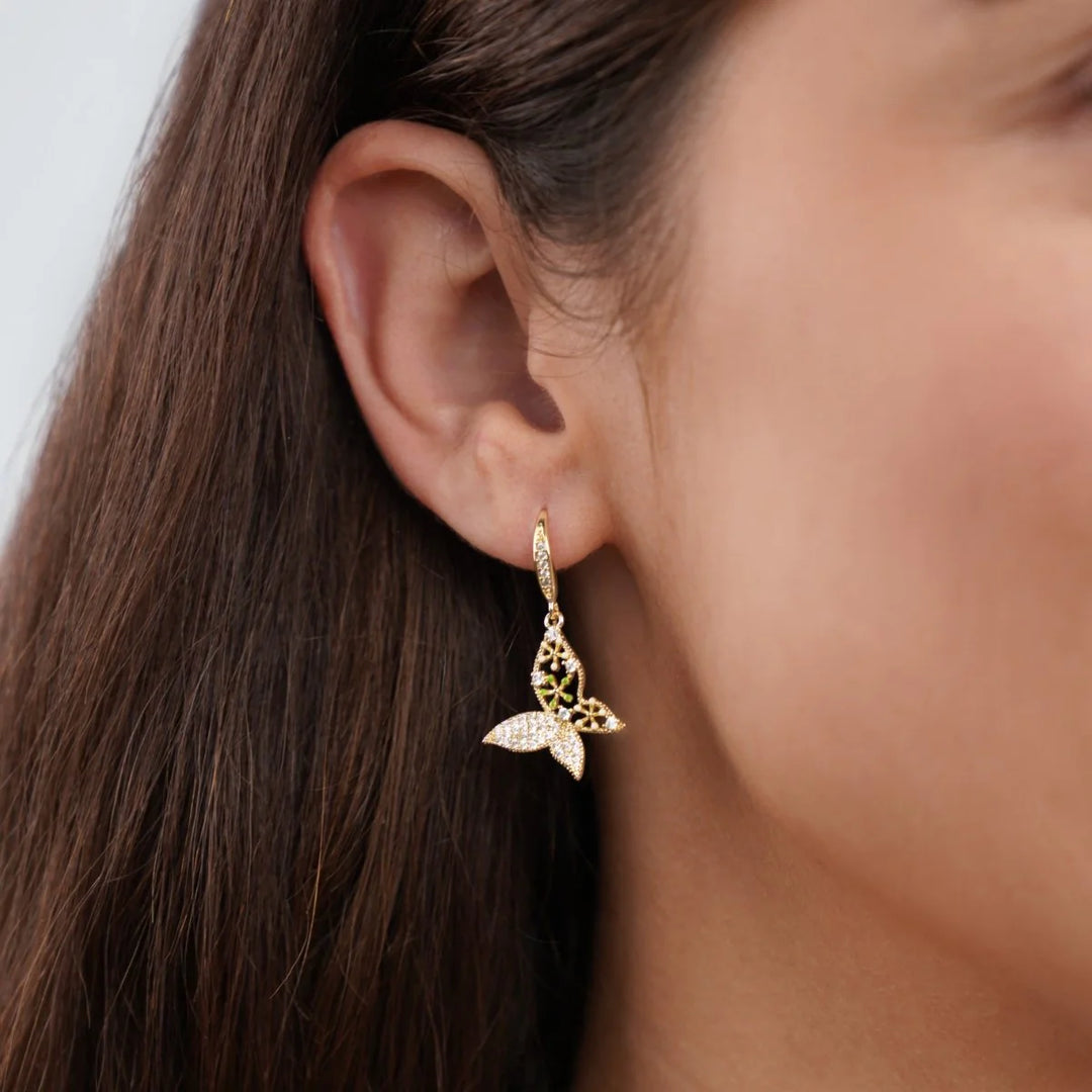 Butterfly & Flower Earrings