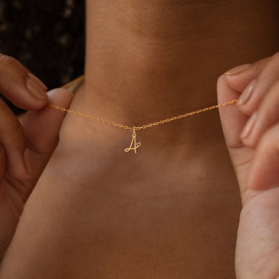 Gold Letter Heart Necklace