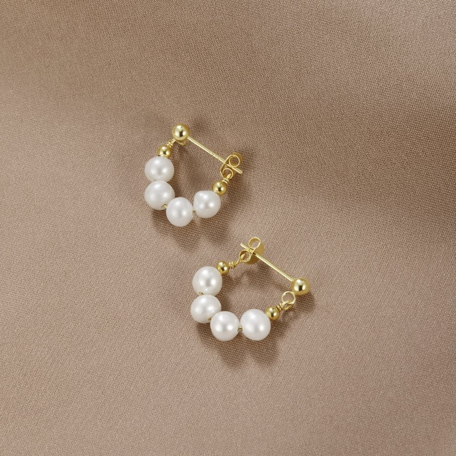 Celine Pearl Hoop Earrings