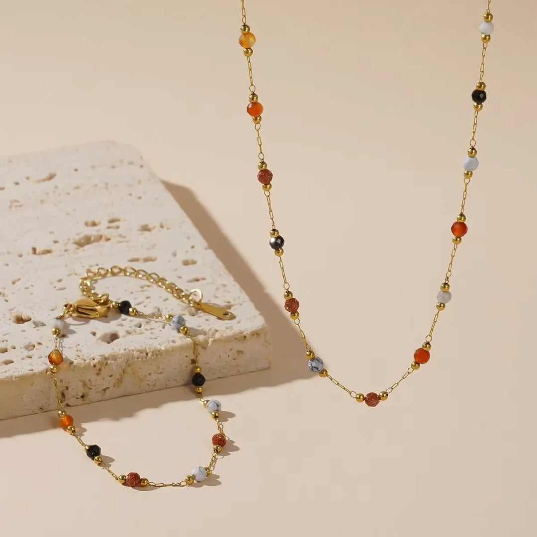 Colorful Natural Stone Necklace