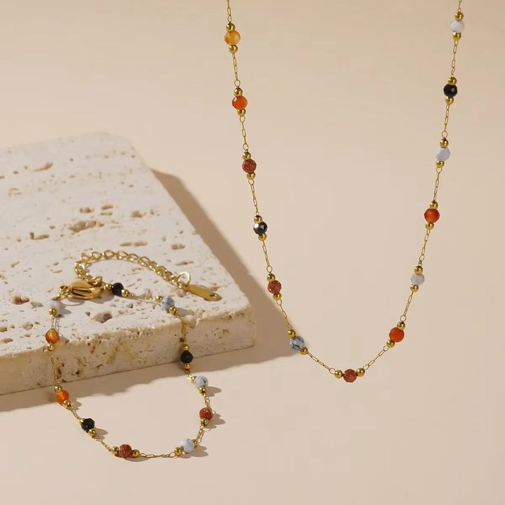 Colorful Natural Stone Necklace