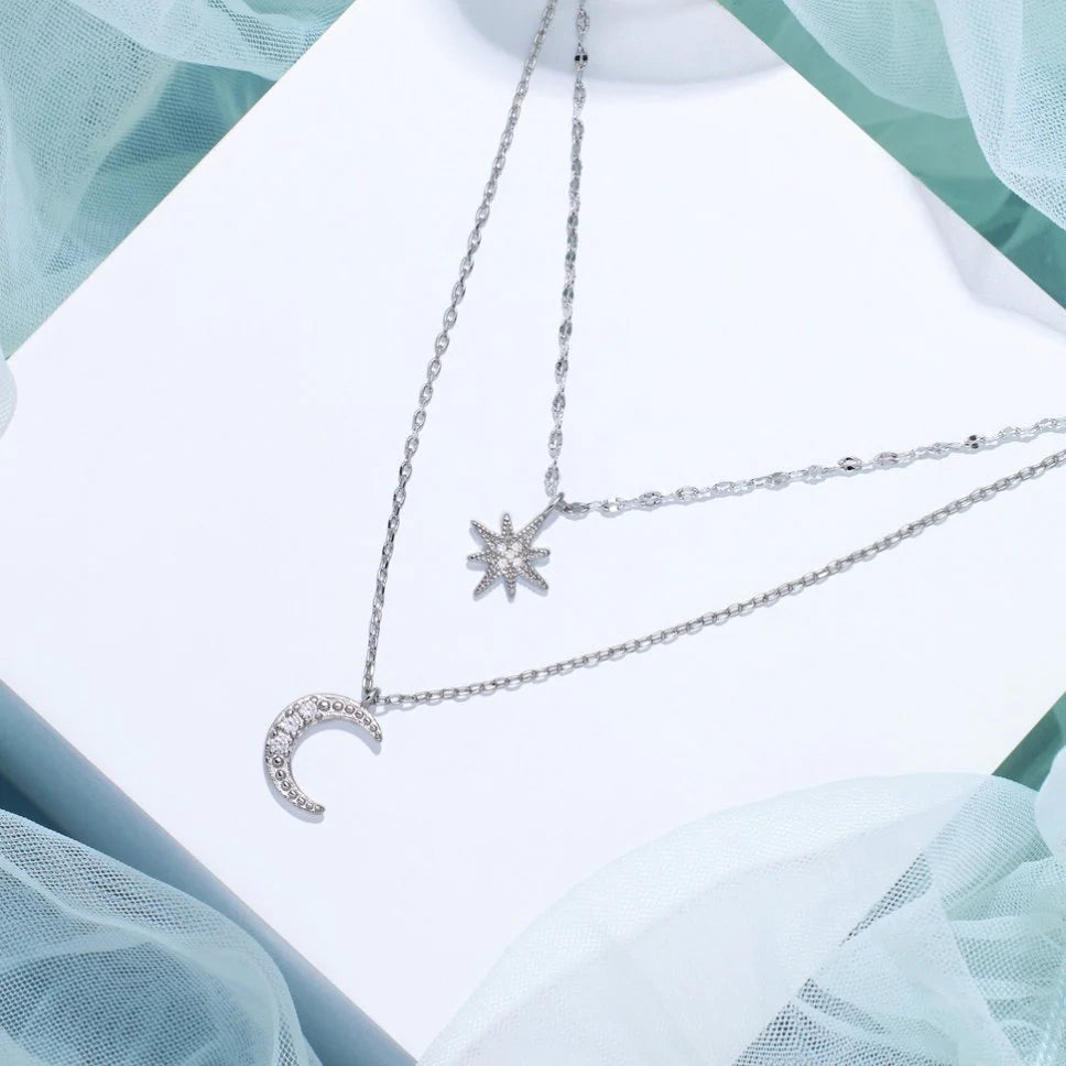 Crescent Moon & Star Necklace