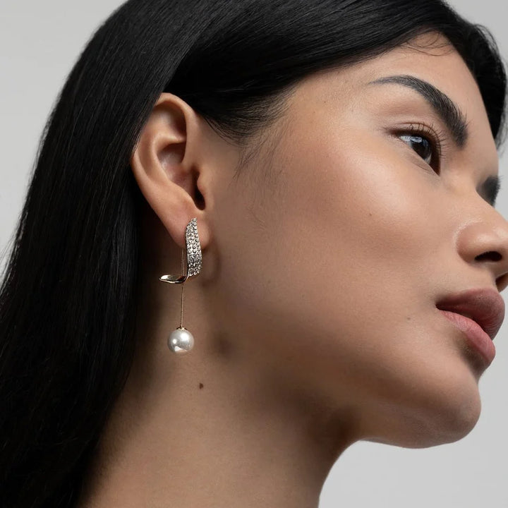 Crystal Erin Pearl Drop Earrings