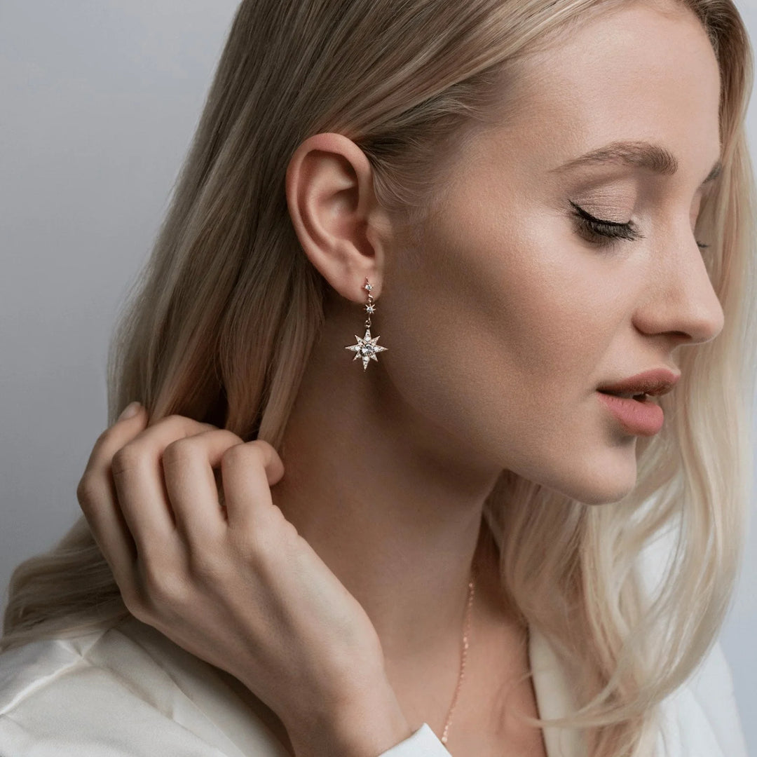 Crystal Moon & Star Earrings