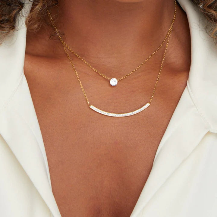 Dainty Crystal Layered Necklace