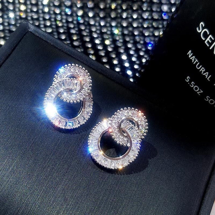 Double Crystal Hoop Earrings