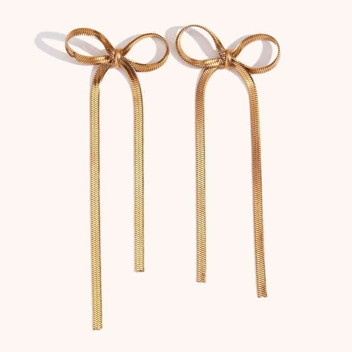 Gold Bow Earrings