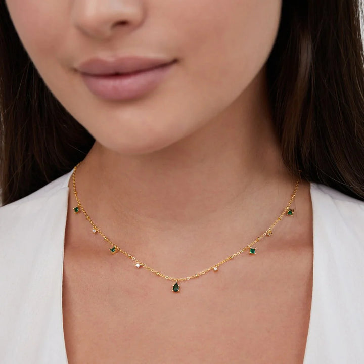 Emily Crystal Gold Necklace