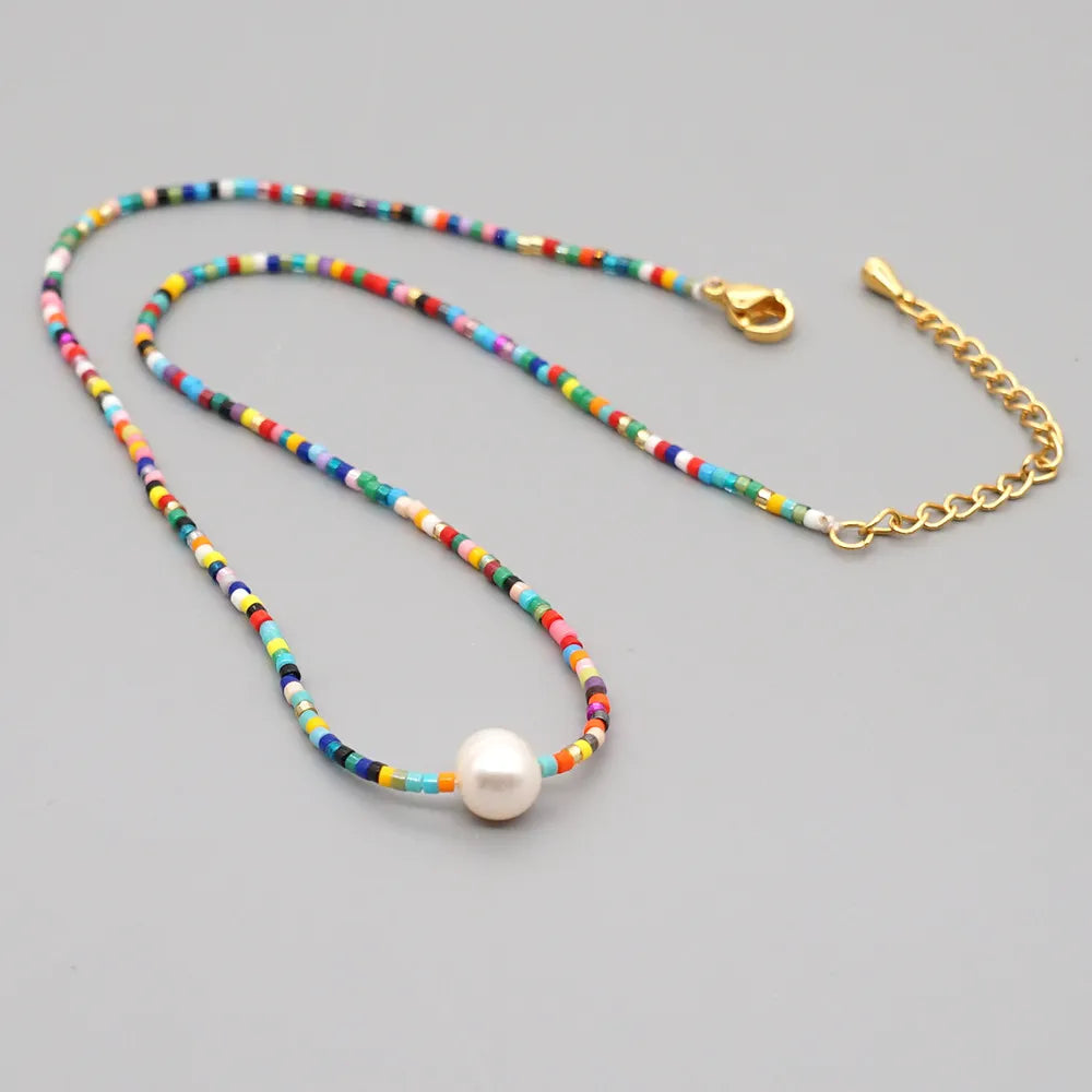 Rainbow Pearl Necklace