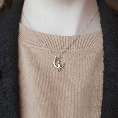 Cat & Moon Necklace