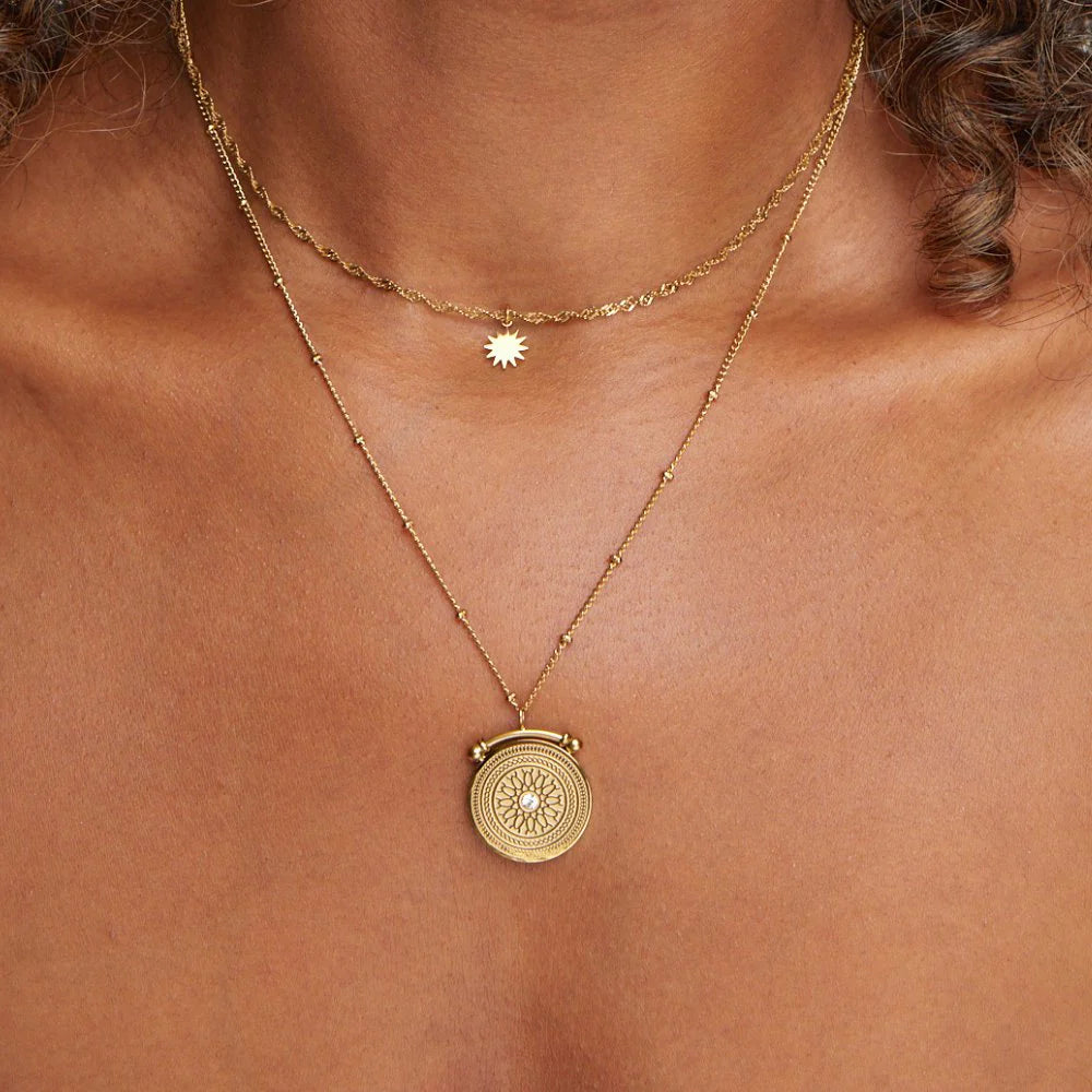 Iris Layered Coin Necklace