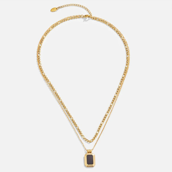 Layered Gold Black Pendant