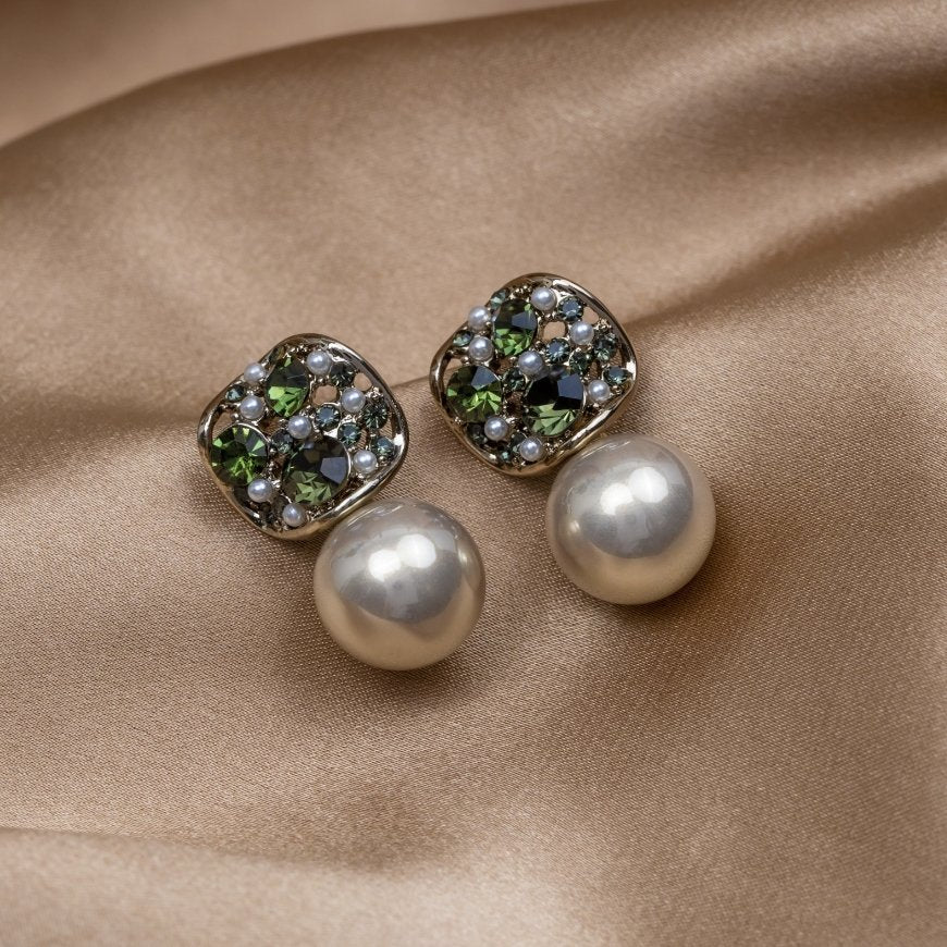 Luxe Crystal Pearl Earrings