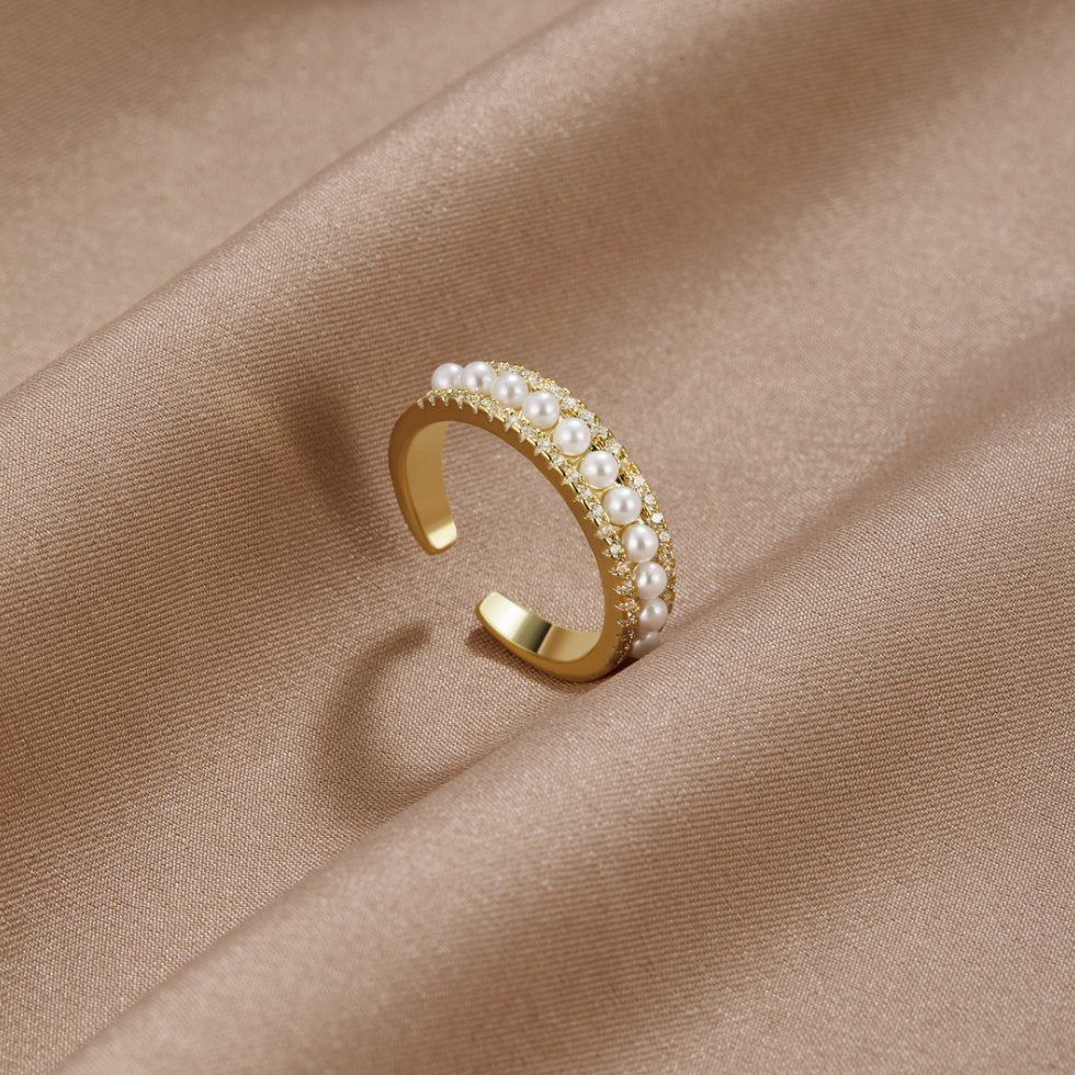 Luxury Gold Pearl Ring