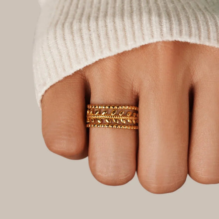 Marissa Layered Gold Leaf Ring