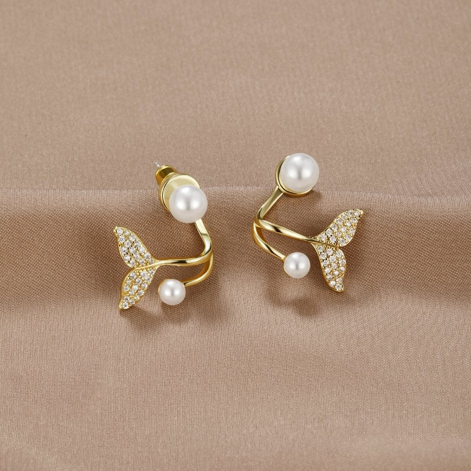 Mermaid Tail Pearl Earrings