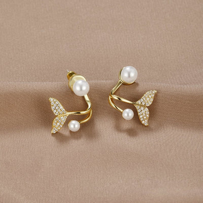 Mermaid Tail Pearl Earrings