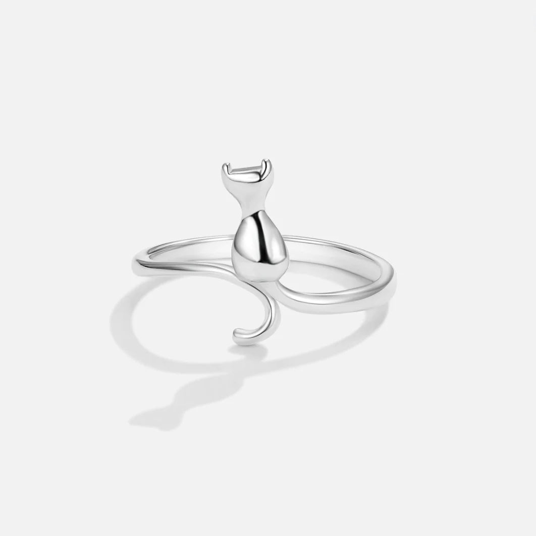 Midnight Cat Silver Ring