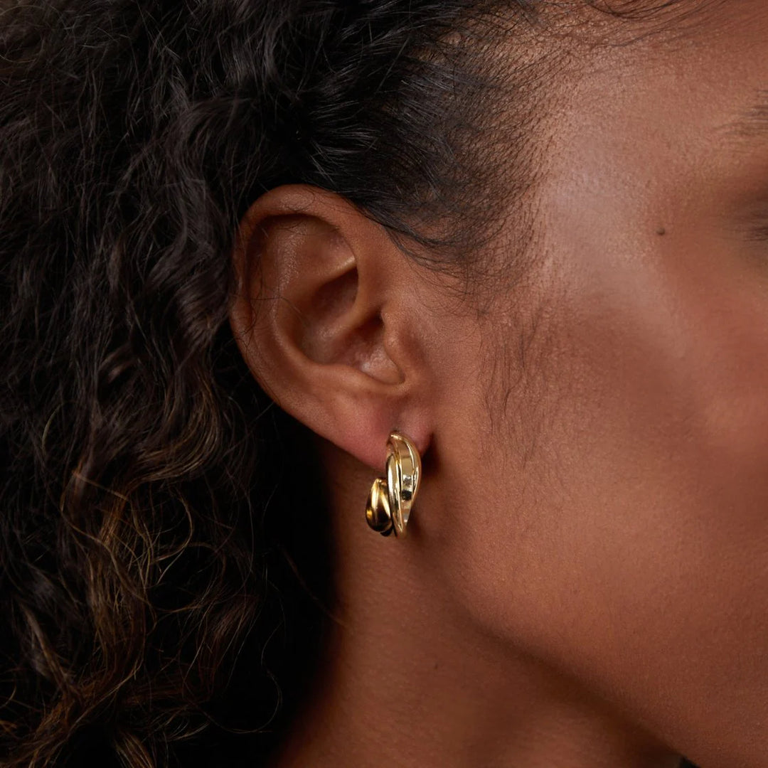 Matte Gold Twist Hoop Earrings