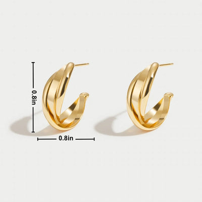Matte Gold Twist Hoop Earrings