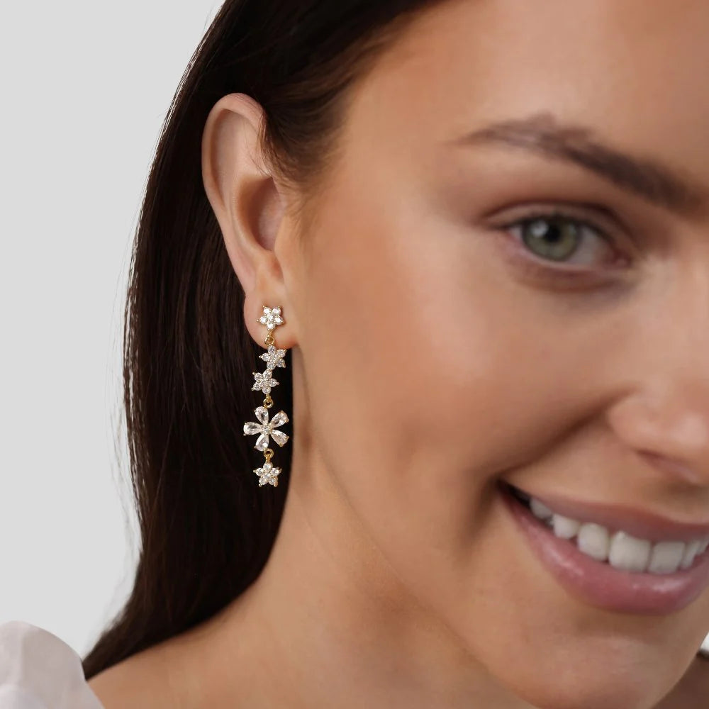 Petal Drop Crystal Earrings