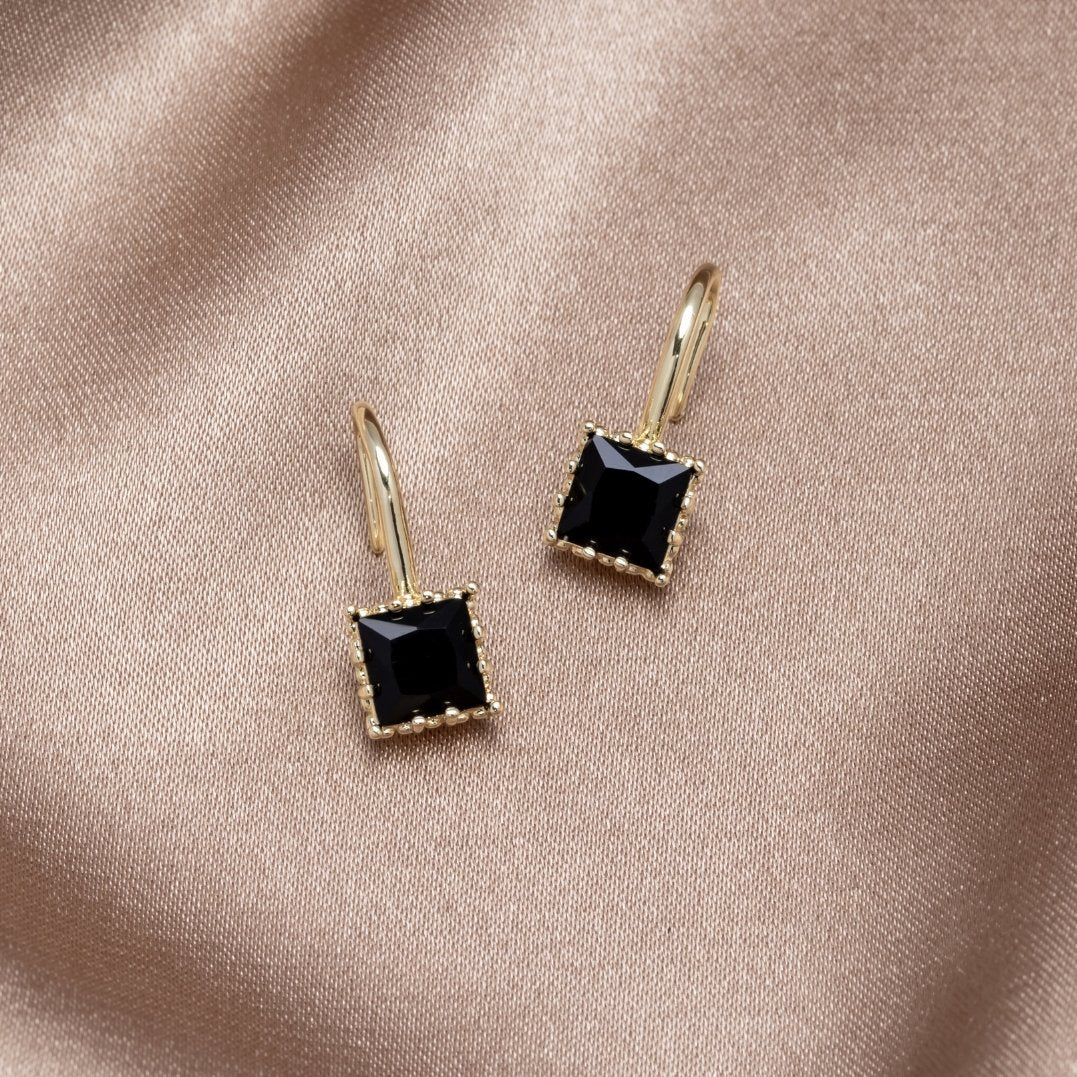 Piper Black Crystal Drop Earrings