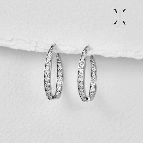Neesa Silver Crystal Drop Earrings