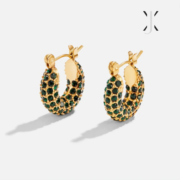 Emerald Beauty Hoop Earrings