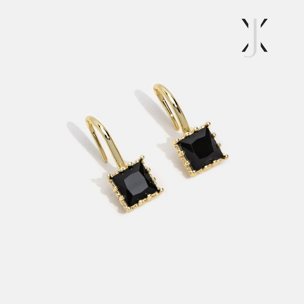Piper Black Crystal Drop Earrings