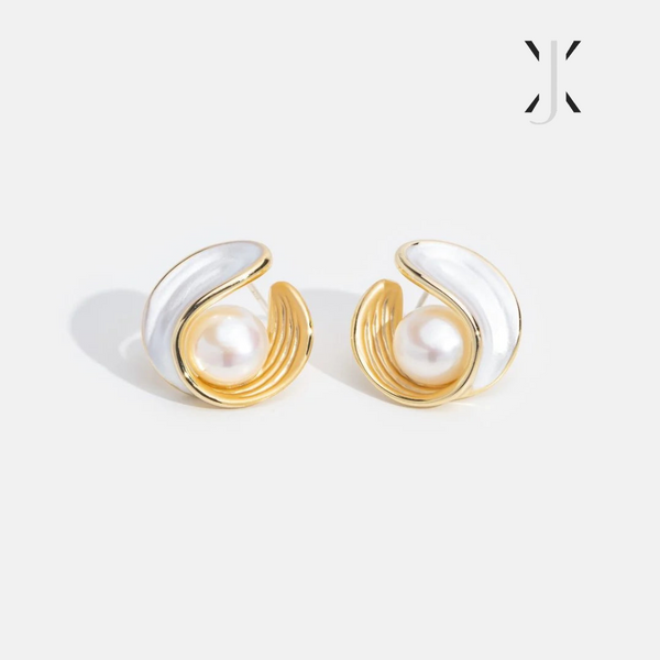 Timeless Pearl Wave Earrings