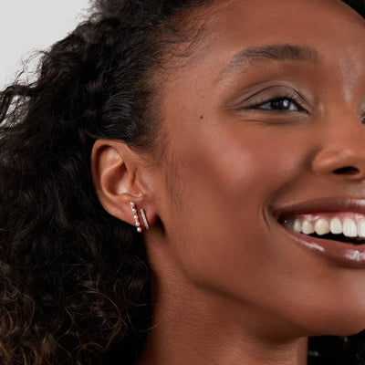 Leyla Crystal Double Hoop Earrings