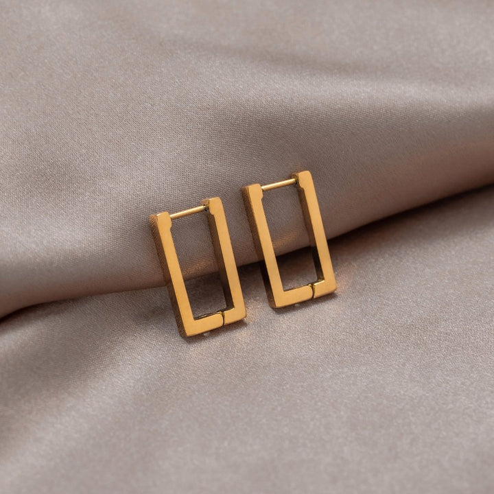 Gold Rectangle Earrings