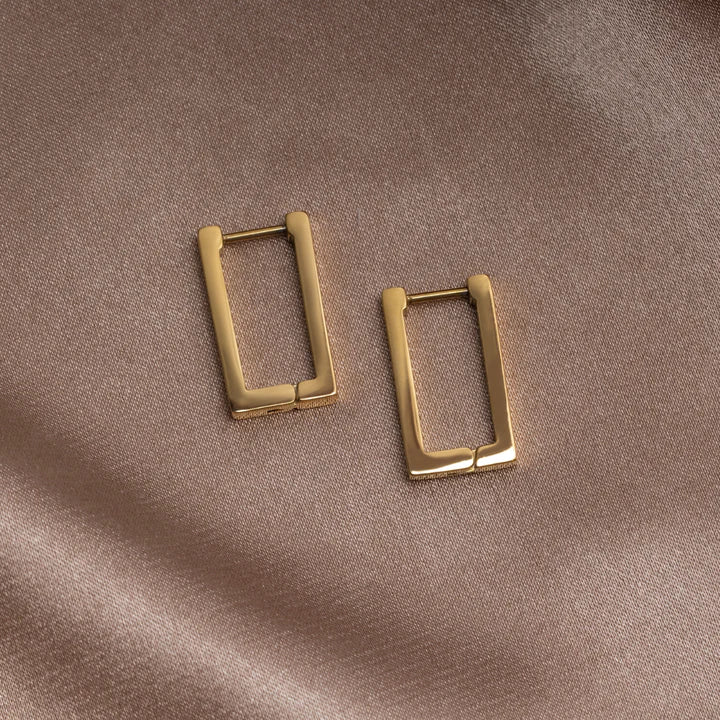 Gold Rectangle Earrings