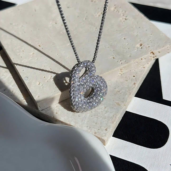 BUBBLE INITIAL DIAMOND NECKLACE