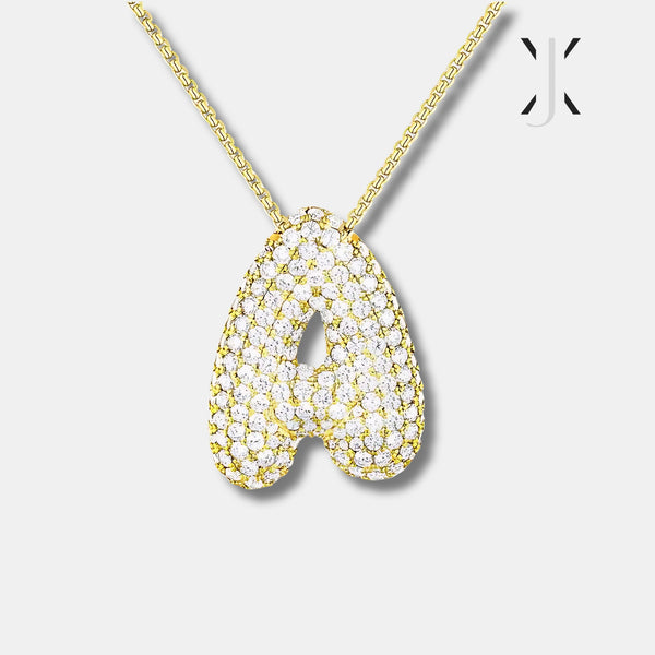 BUBBLE INITIAL DIAMOND NECKLACE