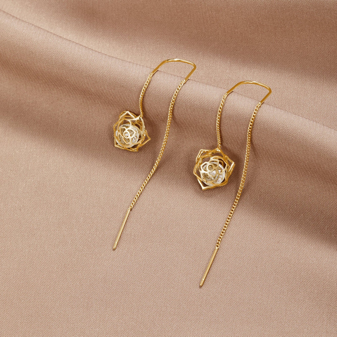 Rose Blossom Drop Earrings