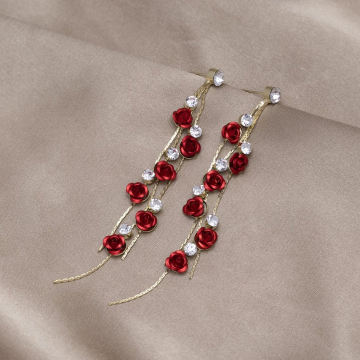 Rose Flower Drop Earrings