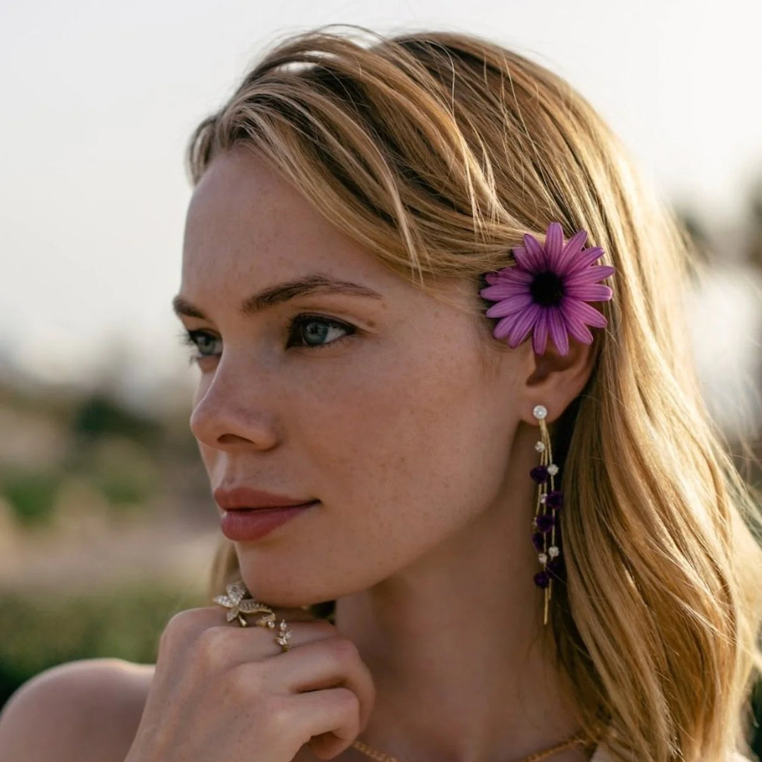 Rose Flower Drop Earrings